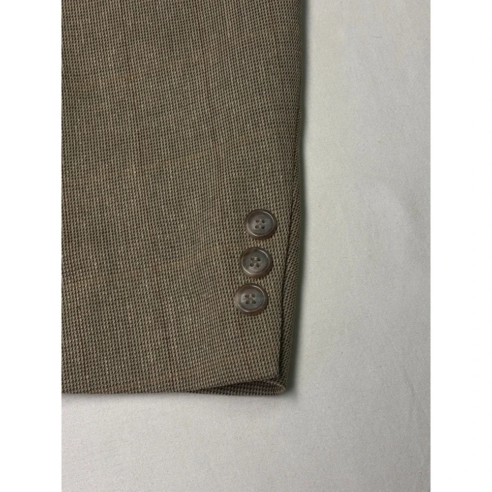 Vintage Brooks Brothers Mens Blazer Jacket Tan Plaid Coat 44 LG Union Made‎ USA